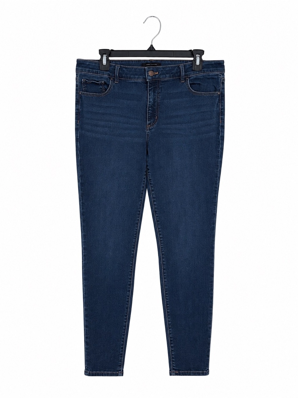 Ann Taylor The Skinny Curvy Fit Stretch Waist Ankle Jeans Size 12 Dark Wash